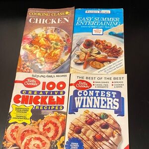 Betty Crocker vintage Cookbook Collection - Red, Blue, and White Covers